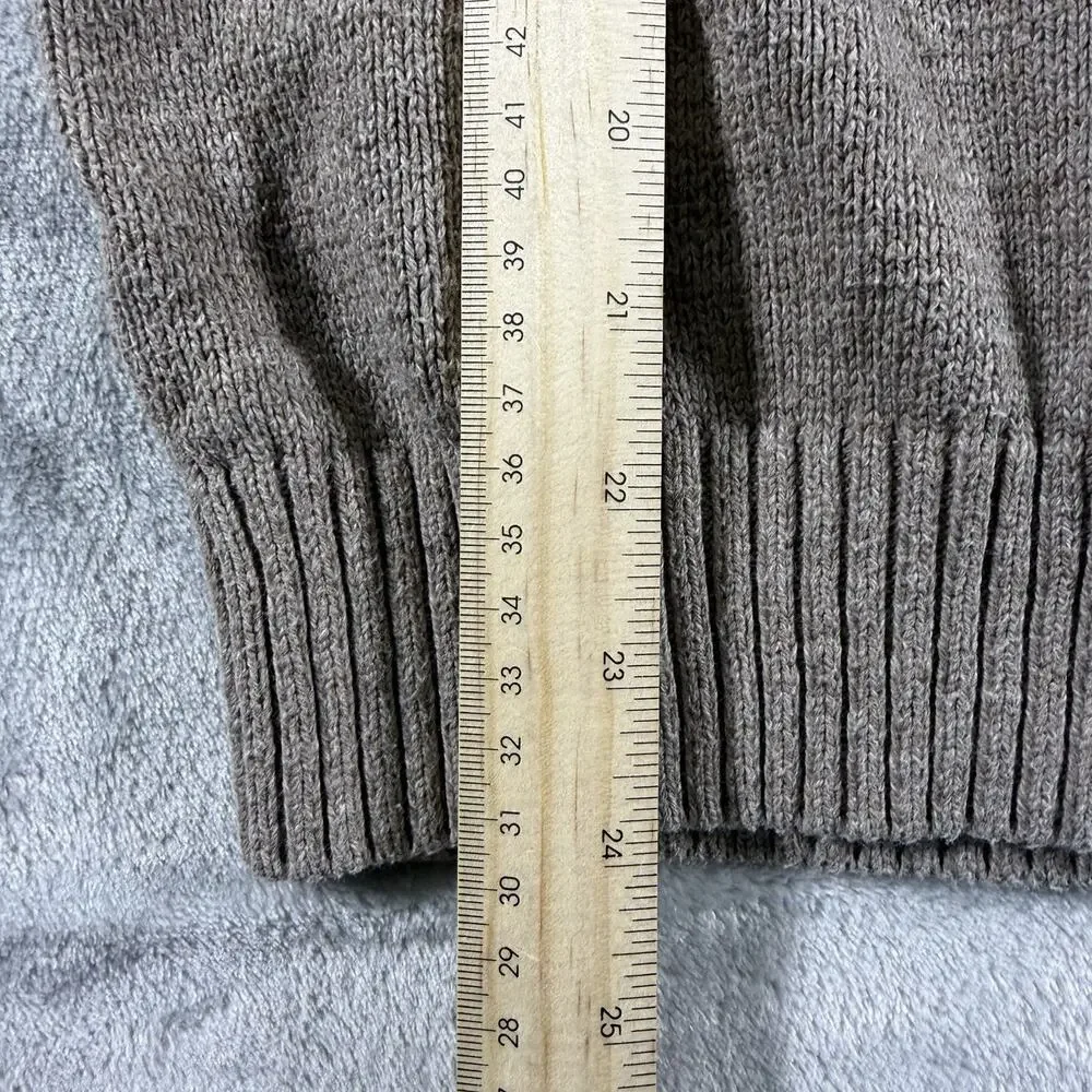 G.H. Bass & Co. Tan Waffle-Knit Henley Cotton Sweater Men's Size Medium M - Picture 4 of 6
